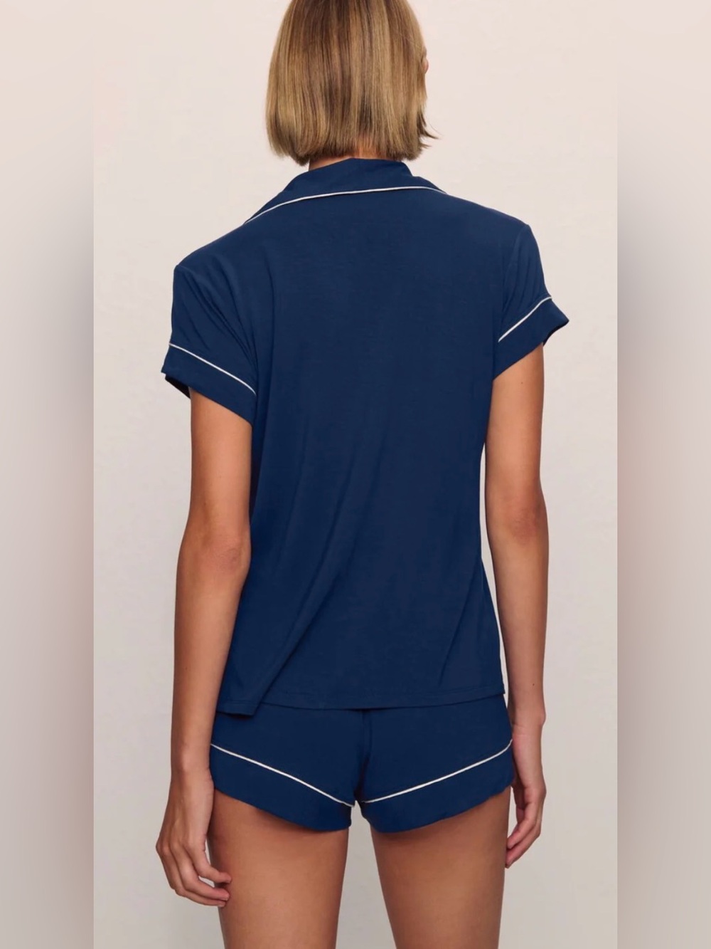 Eberjey Gisele TENCEL™ Modal Shortie Short PJ Set Navy XS - Picture 2 of 5